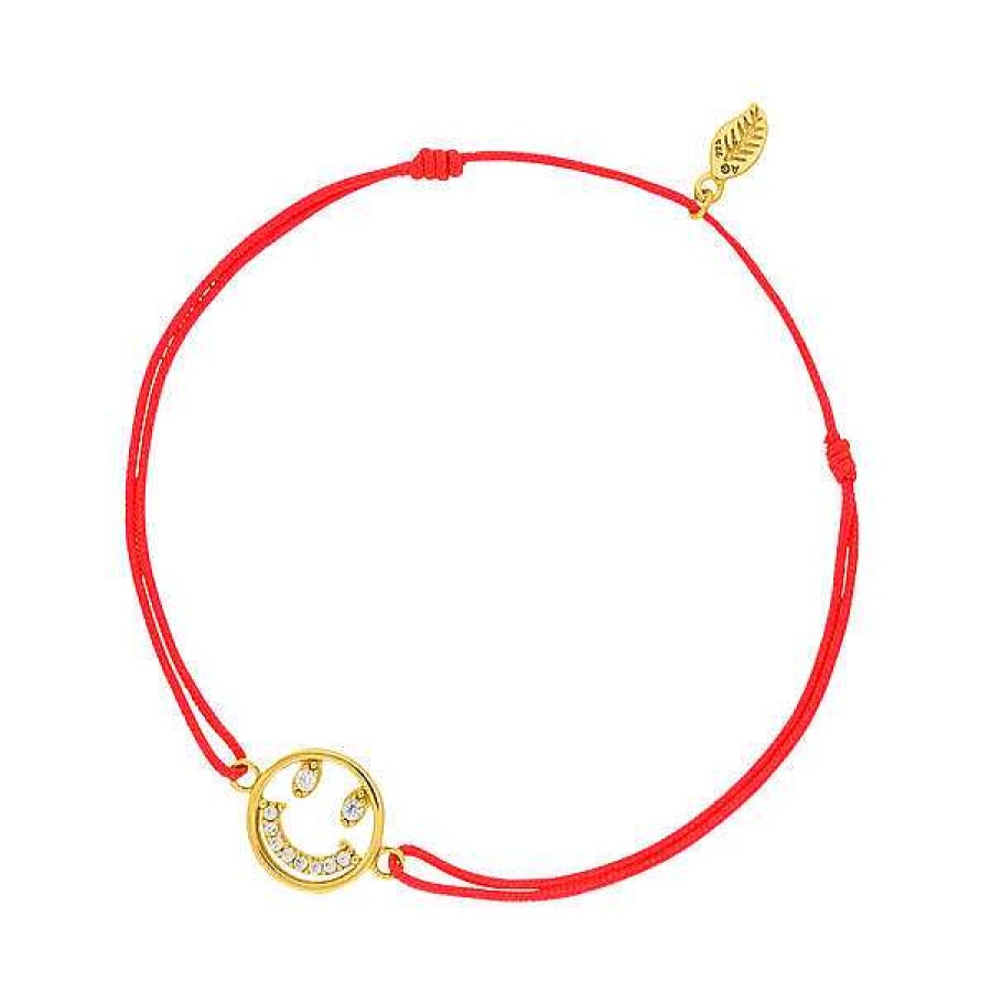 Silberschmuck Leaf Schmuck | Gl Cksarmband Smiley, 18 K Gelbgold Vergoldet, Koralle