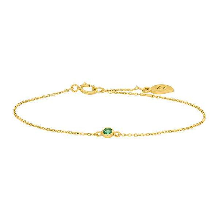 Goldschmuck Leaf Schmuck | Armkette Smaragd, 14K Gelbgold