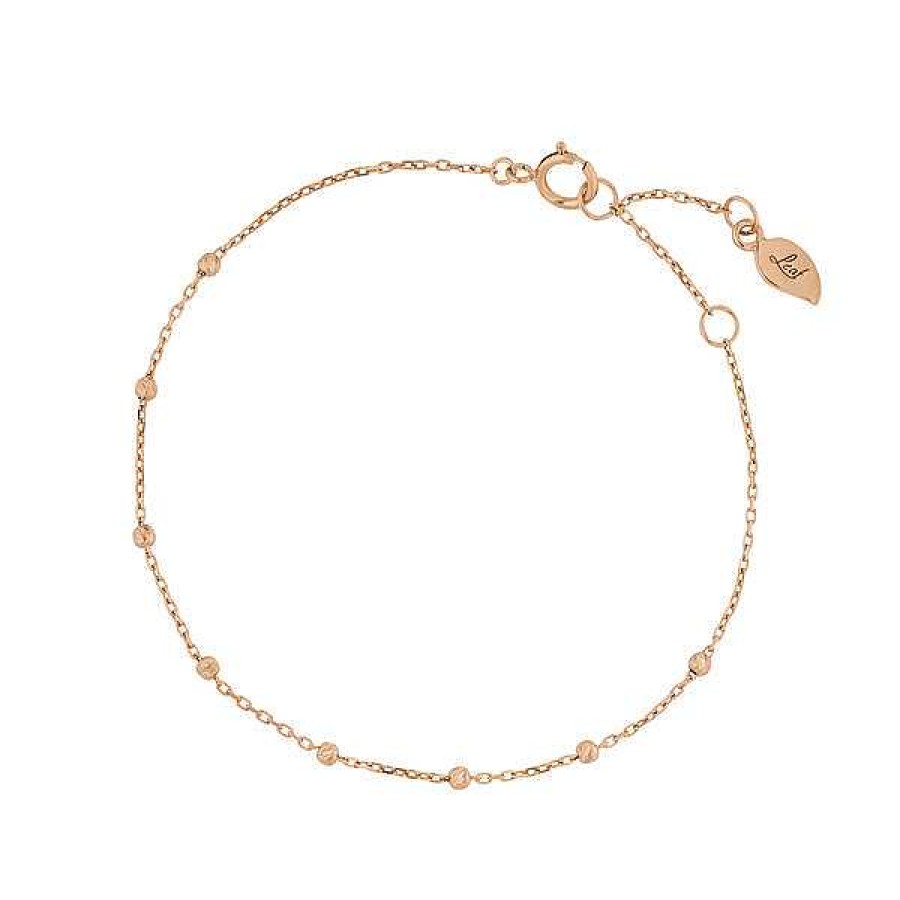 Goldschmuck Leaf Schmuck | Armkette Beads, 14K Rosegold