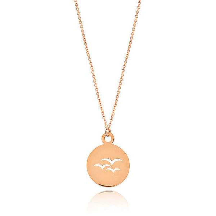 Goldschmuck Leaf Schmuck | Halskette Birds, 14 K Rosegold