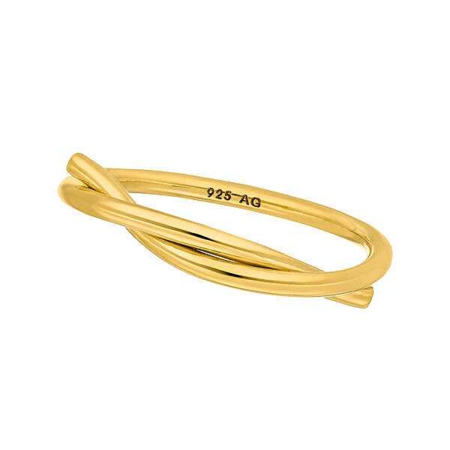 Silberschmuck Leaf Schmuck | Ring "Tupe", 18 K Gelbgold Vergoldet