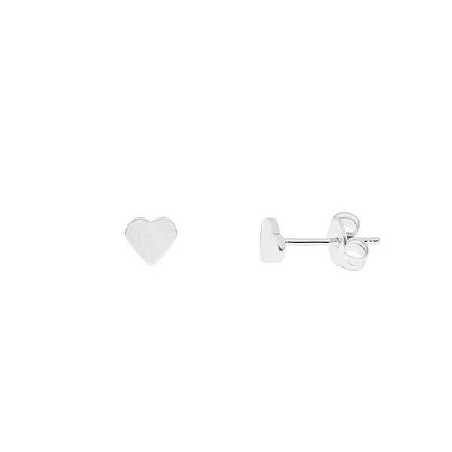 Silberschmuck Leaf Schmuck | Ohrstecker Mini, Herz, 925 Sterlingsilber