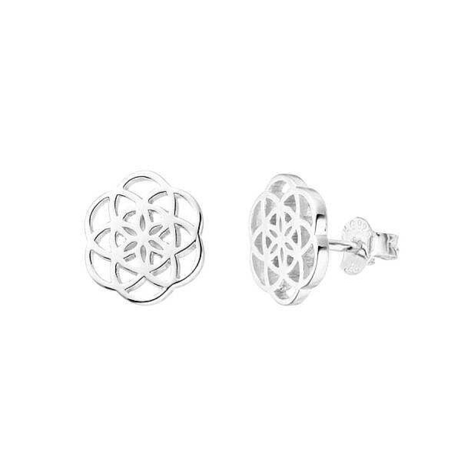 Silberschmuck Leaf Schmuck | Ohrstecker Flower Of Life, 925 Sterlingsilber