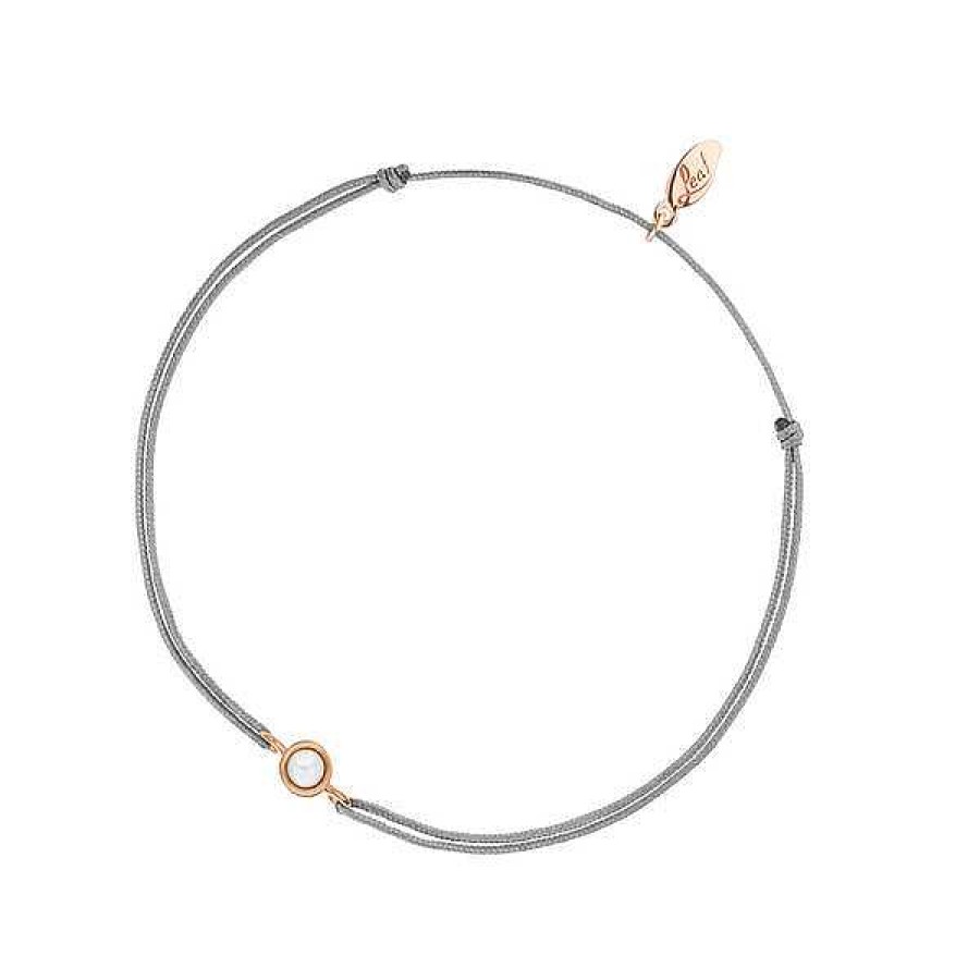 Silberschmuck Leaf Schmuck | Gl Cksarmband Pure Mit Perle, 18 K Rosegold Vergoldet, Grau