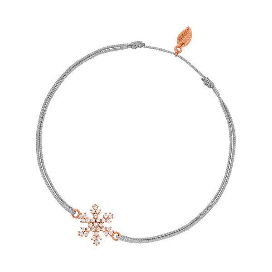 Silberschmuck Leaf Schmuck | Gl Cksarmband Snowflake, 18 K Rosegold Vergoldet, Grau