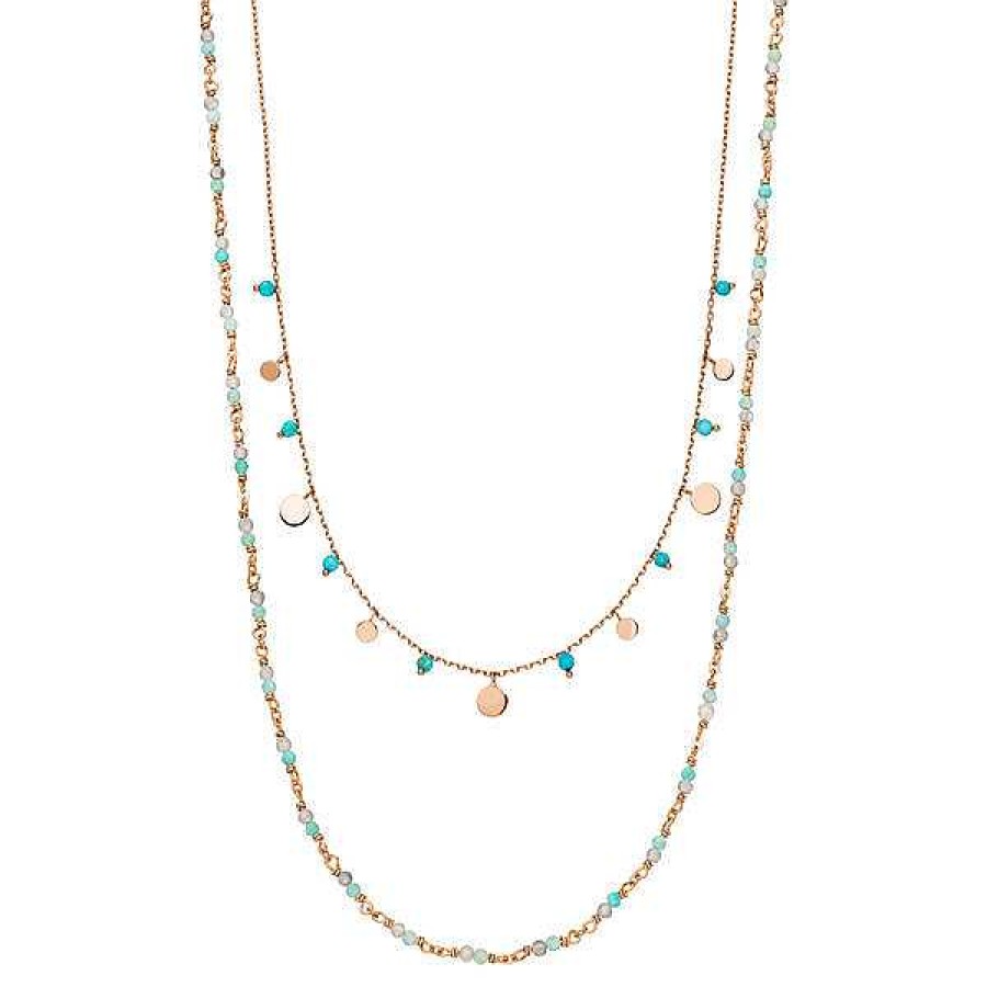 Silberschmuck Leaf Schmuck | Silber Necklace Set "Ocean Dream", Rosegold