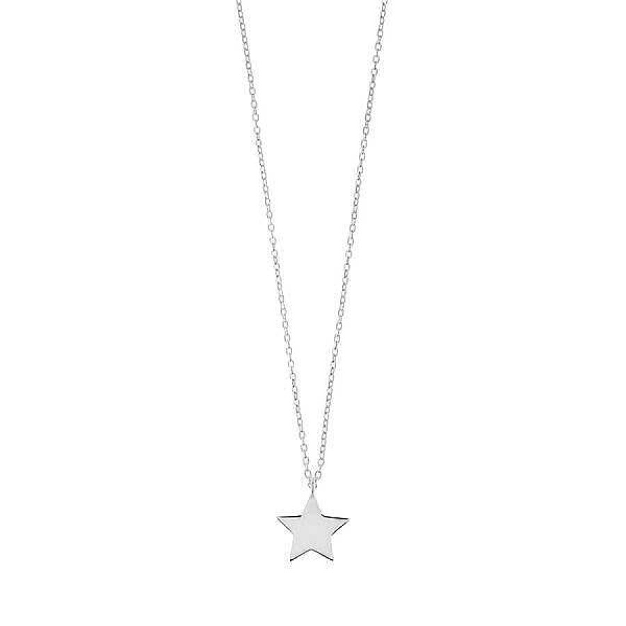 Silberschmuck Leaf Schmuck | Halskette Star-Disc, Matt, Silber