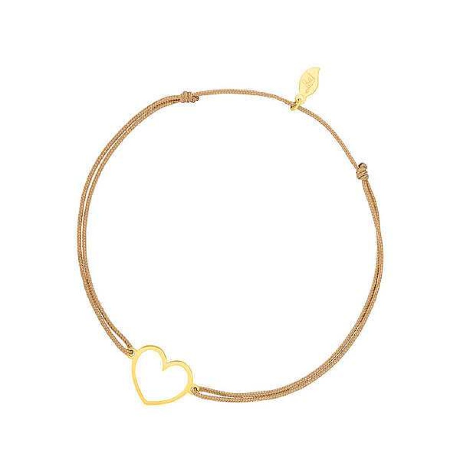 Goldschmuck Leaf Schmuck | Gl Cksb Ndchen Gentle Heart, 14 K Gelbgold, Beige