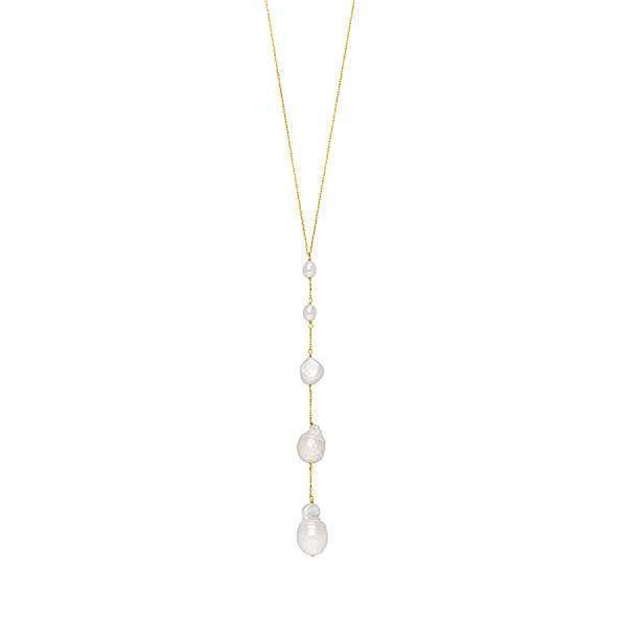 Goldschmuck Leaf Schmuck | Halskette Barock Pearls, 14K Gelbgold