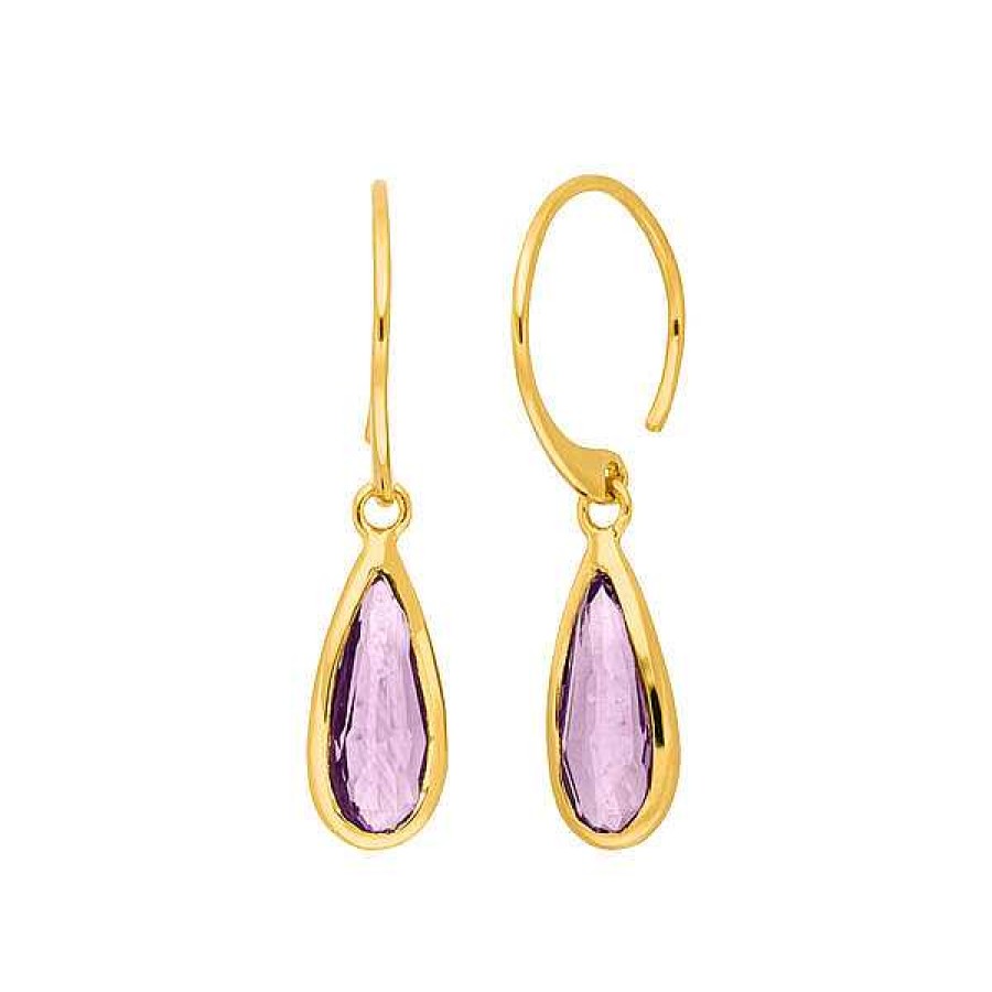 Silberschmuck Leaf Schmuck | Ohrh Nger Gem Drop, Amethyst, 18 K Gelbgold Vergoldet