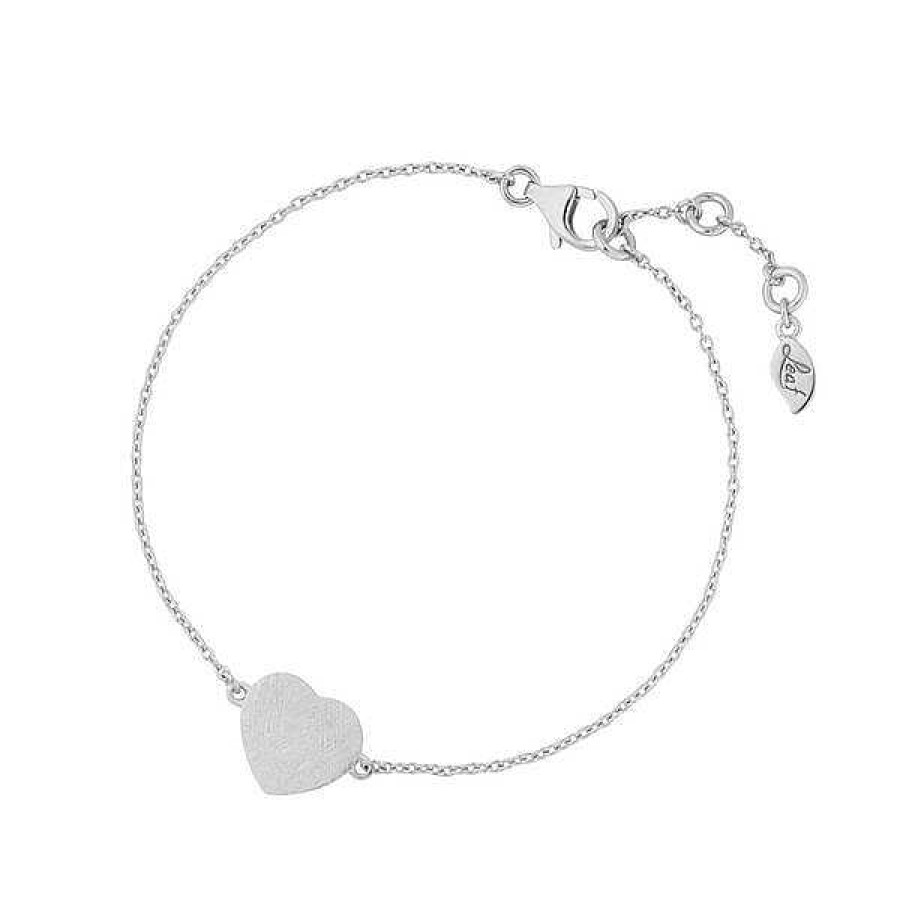 Silberschmuck Leaf Schmuck | Armkette Heart-Disc, Matt, 925 Sterlingsilber