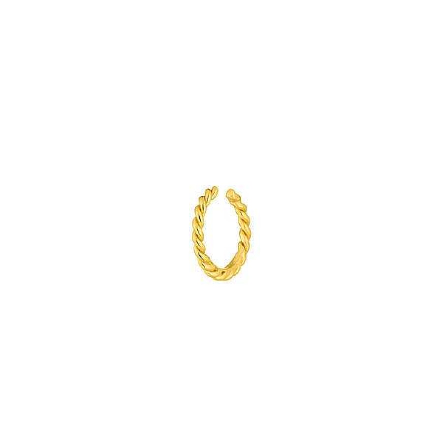 Silberschmuck Leaf Schmuck | Earcuff Rope, 10 Mm, 18 K Gelbgold Vergoldet