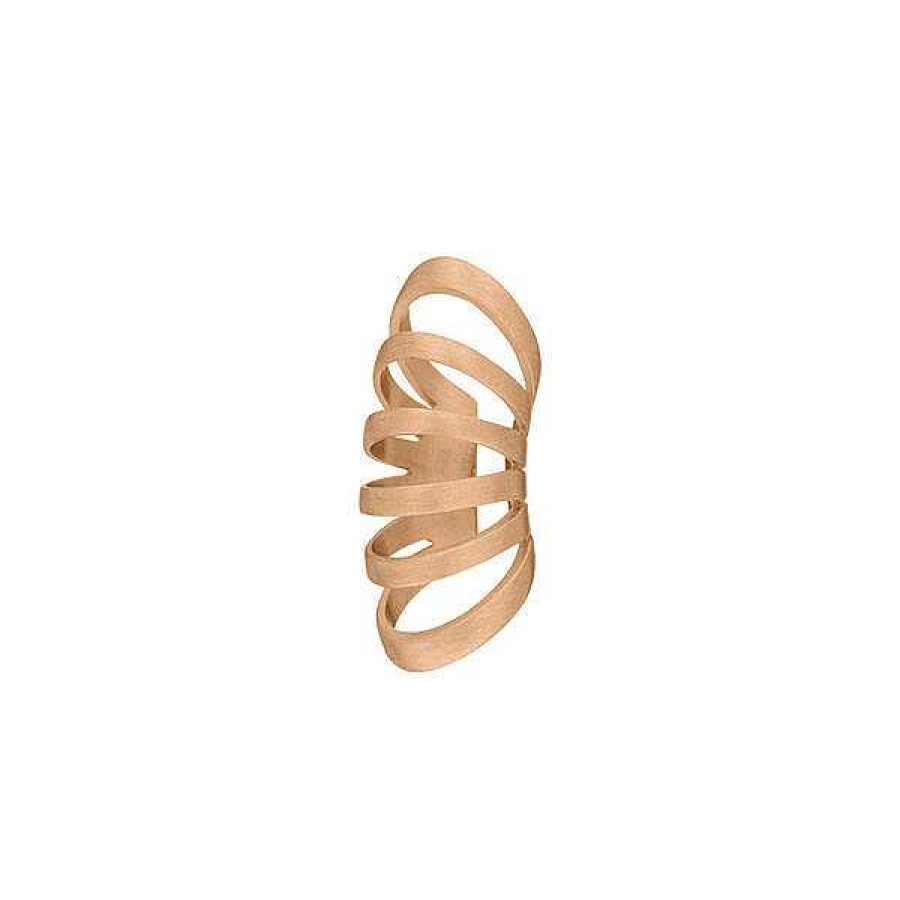 Silberschmuck Leaf Schmuck | Earcuff Rock, 18 K Rosegold Vergoldet