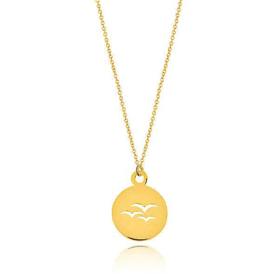 Goldschmuck Leaf Schmuck | Halskette Birds, 14 K Gelbgold