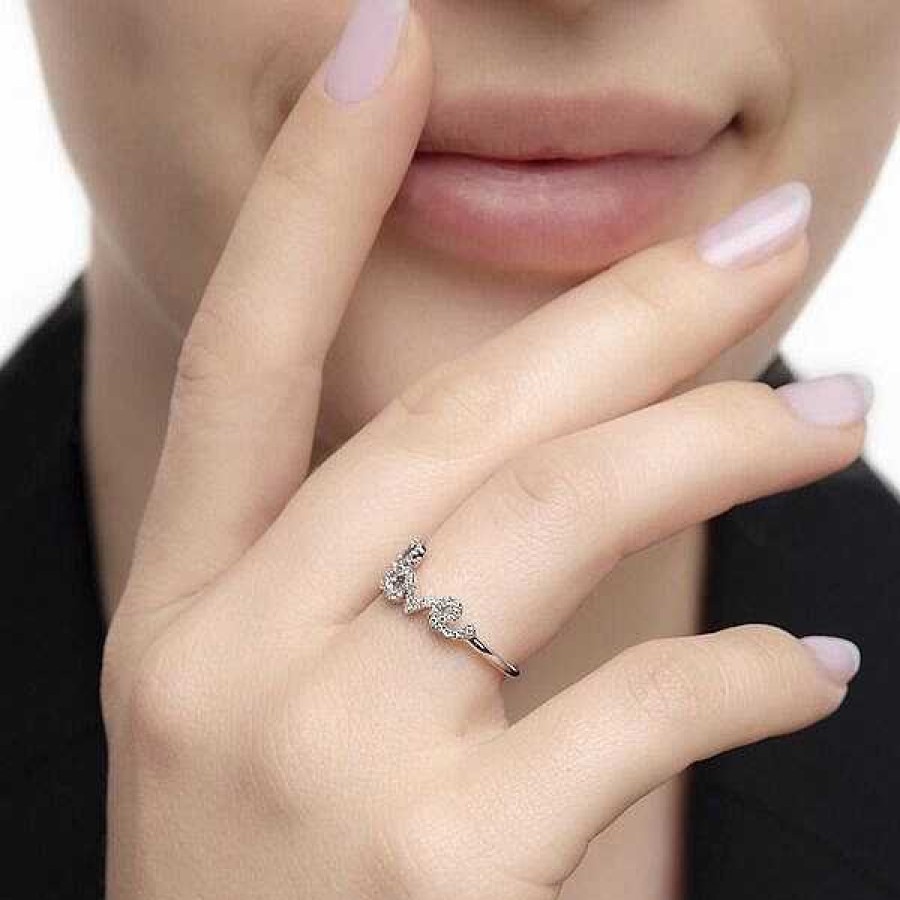 Goldschmuck Leaf Schmuck | Ring Love 18K Weissgold Mit Diamanten