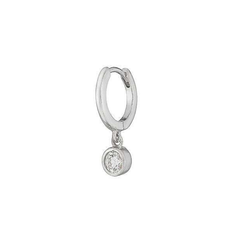 Silberschmuck Leaf Schmuck | Single Creole Pure, 925 Sterlingsilber