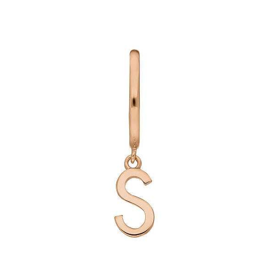 Silberschmuck Leaf Schmuck | Buchstaben Creole, 18 K Rosegold Vergoldet, B