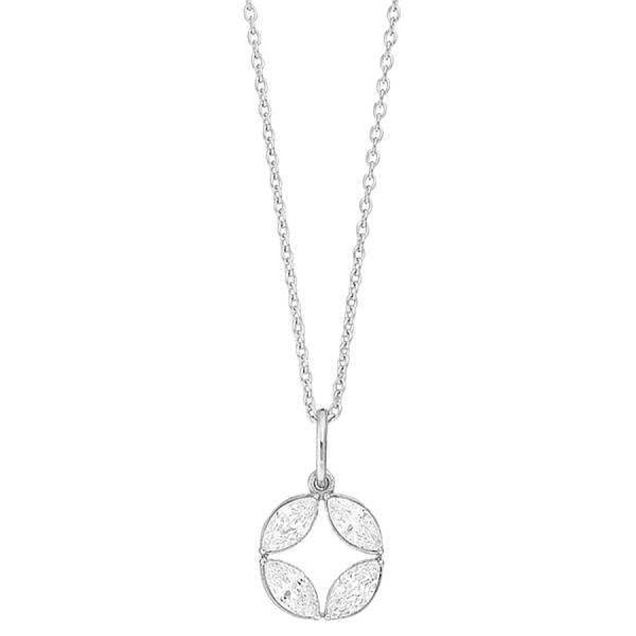 Silberschmuck Leaf Schmuck | Halskette Zirkonia Flower, 925 Sterlingsilber