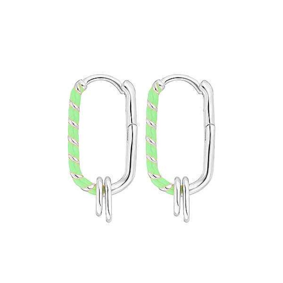 Silberschmuck Leaf Schmuck | Silber Creole, Neon Twist