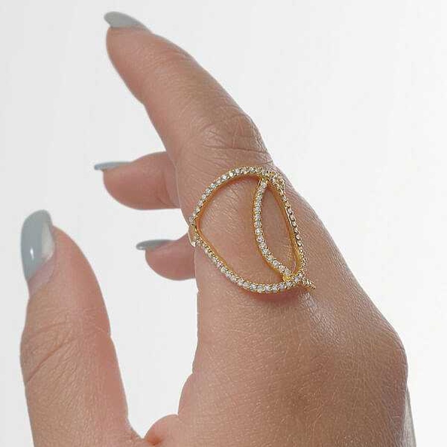 Silberschmuck Leaf Schmuck | Silber Double C Ring, Rosegold