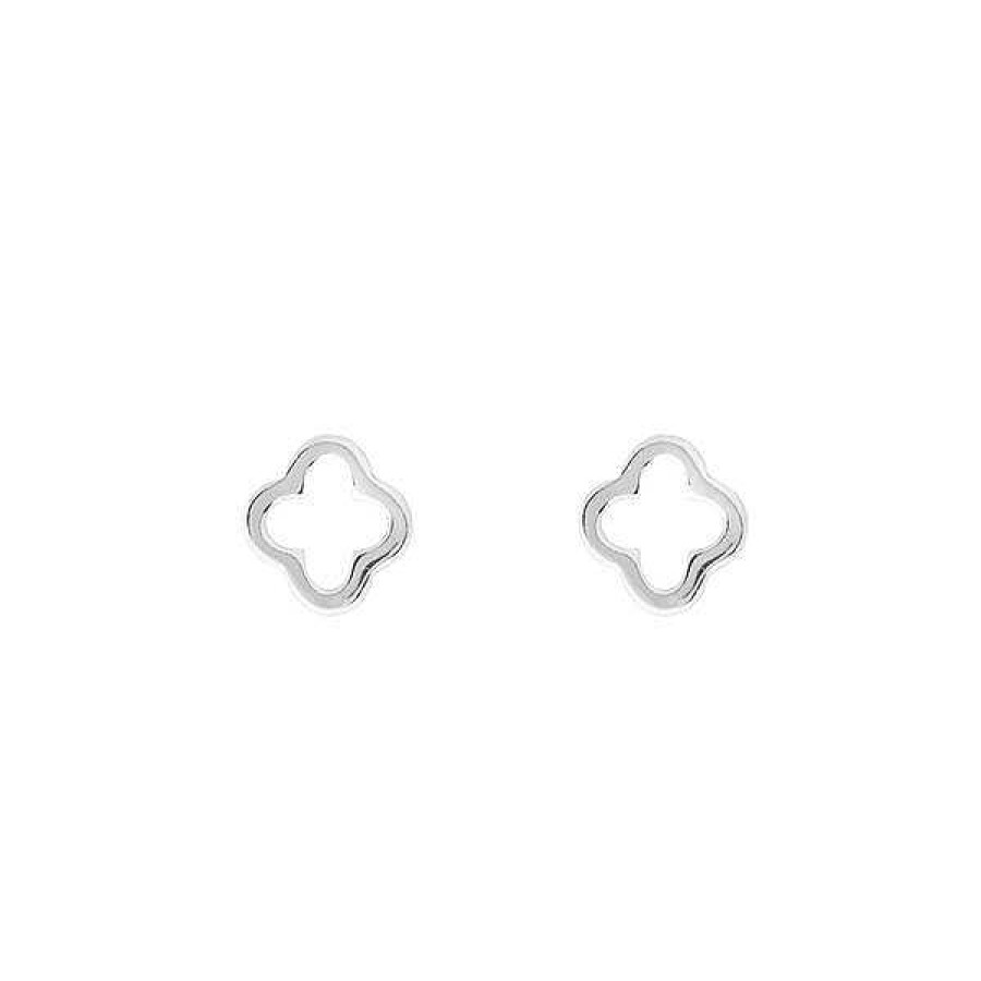 Silberschmuck Leaf Schmuck | Ohrstecker Mini Clover, 925 Sterlingsilber