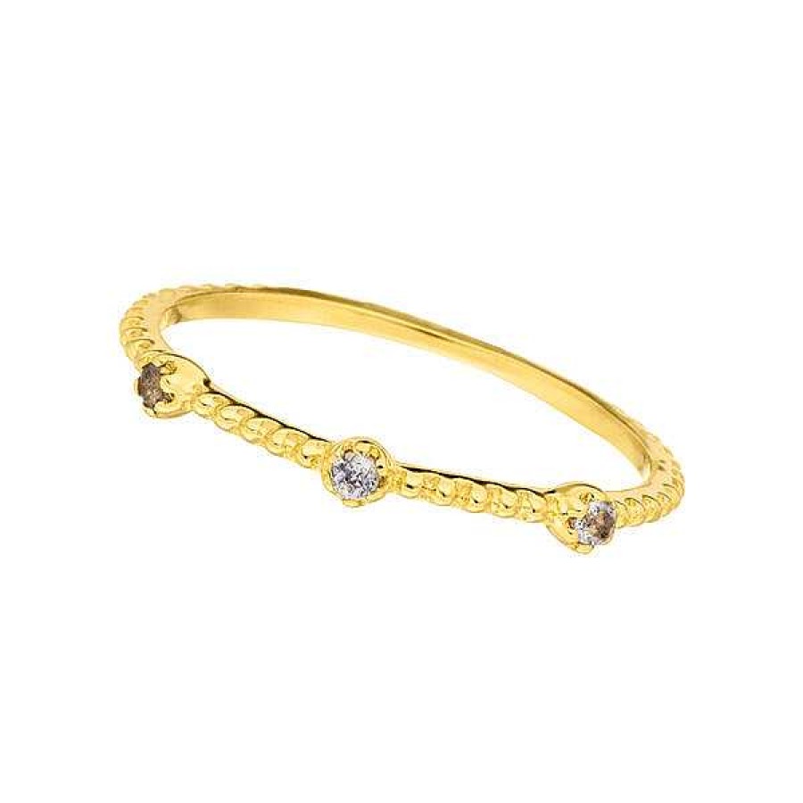 Silberschmuck Leaf Schmuck | Ring Gorgeous, Labradorit, 18 K Gelbgold Vergoldet, Gr.50