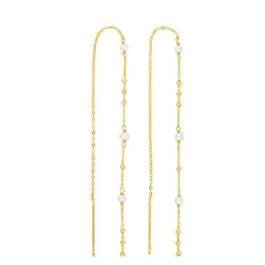 Silberschmuck Leaf Schmuck | Ohrh Nger Flying Pearls, 18 K Gelbgold Vergoldet