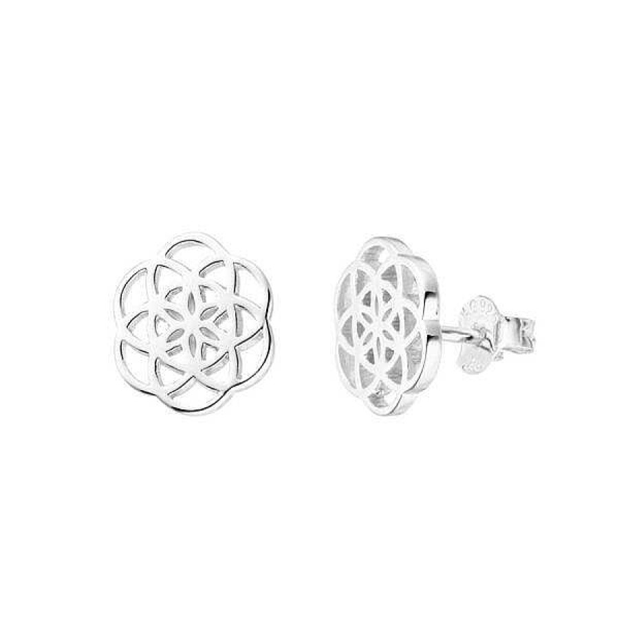 Silberschmuck Leaf Schmuck | Ohrstecker Flower Of Life, 925 Sterlingsilber