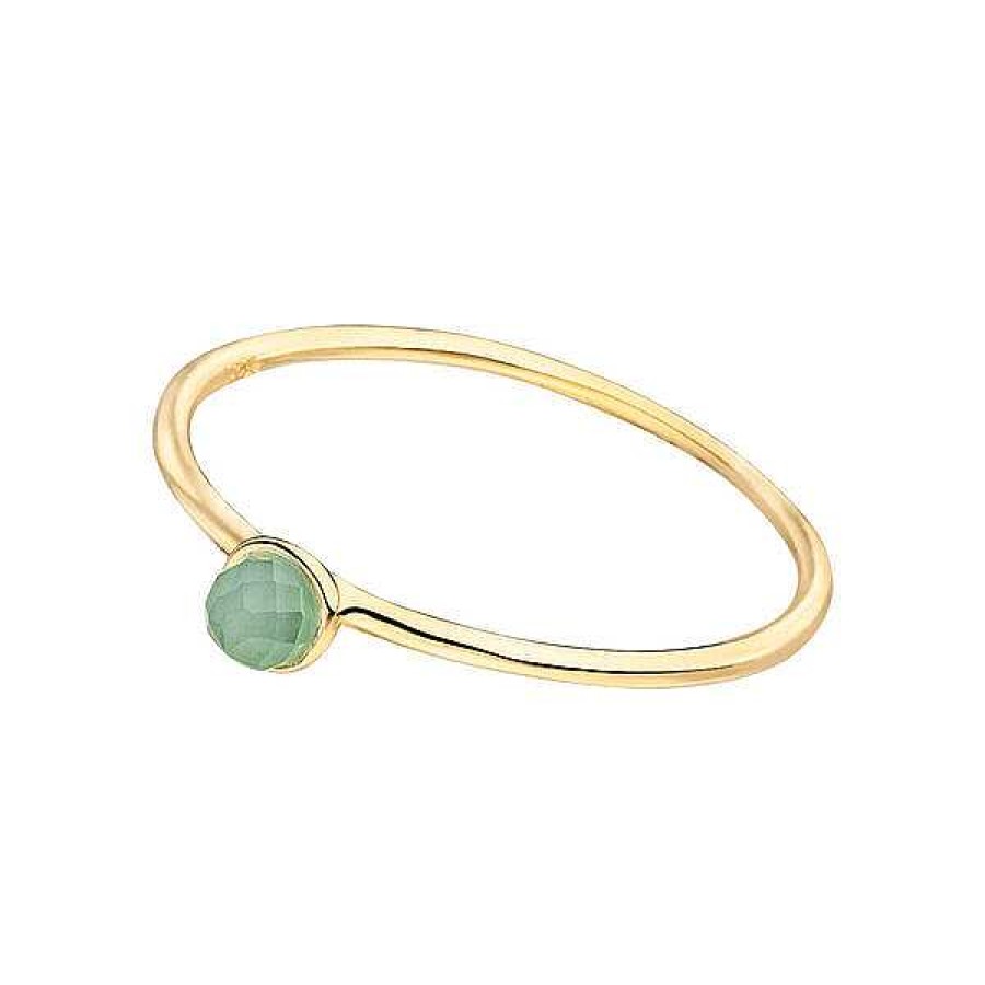 Silberschmuck Leaf Schmuck | Stacking Ring, Aqua Calzedon, 3Mm, 18 K Gelbgold Vergoldet