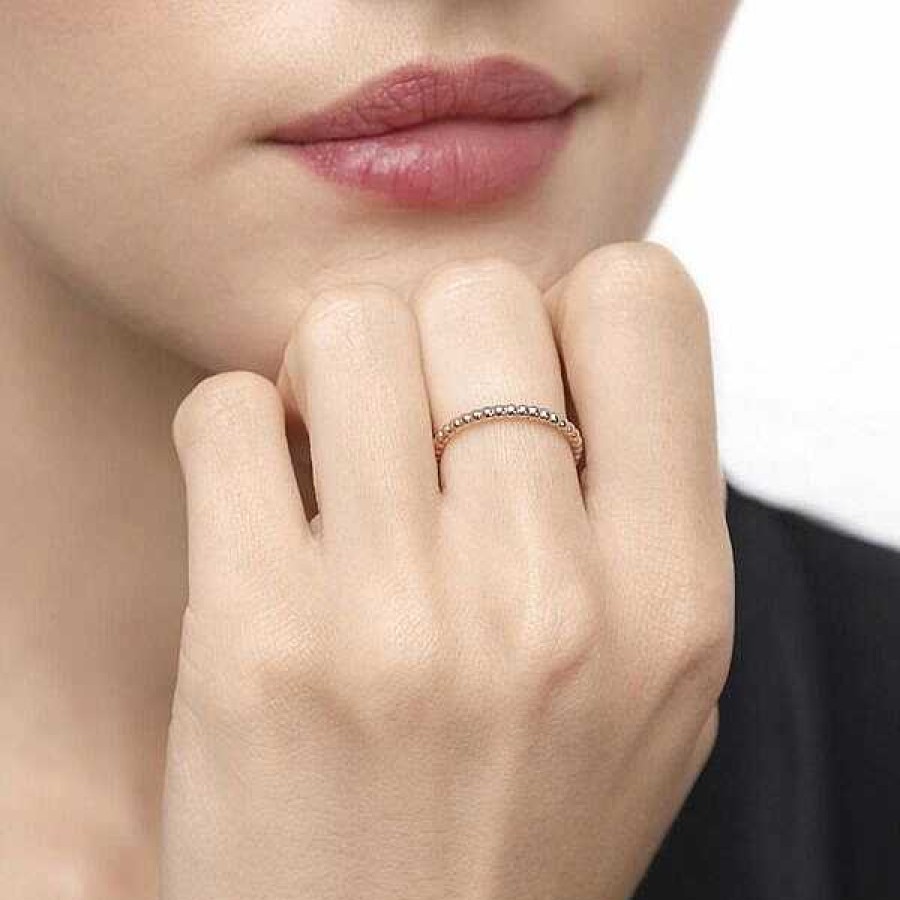 Goldschmuck Leaf Schmuck | Ring Kugel, 18 K Ros Gold