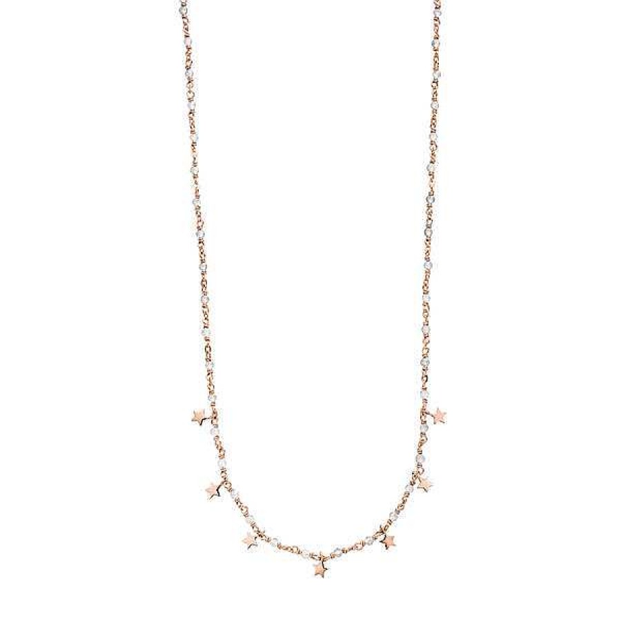 Silberschmuck Leaf Schmuck | Halskette Labradorit Stars, 18 K Rosegold Vergoldet