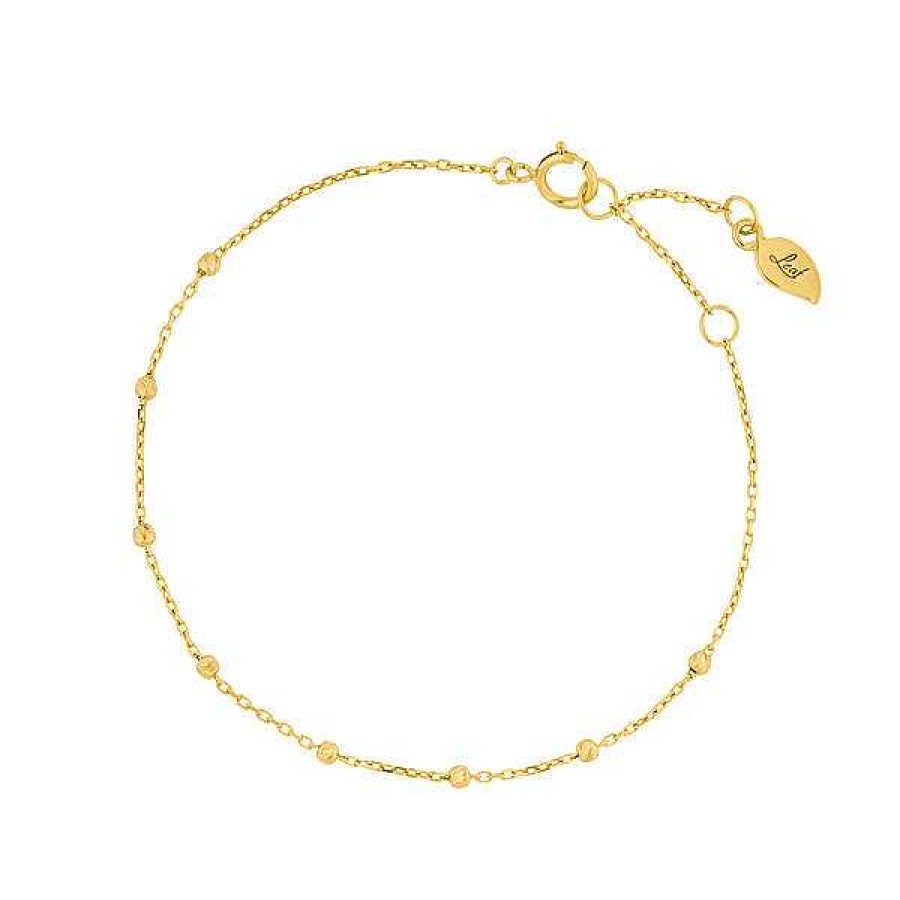 Goldschmuck Leaf Schmuck | Armkette Beads, 14K Gelbgold