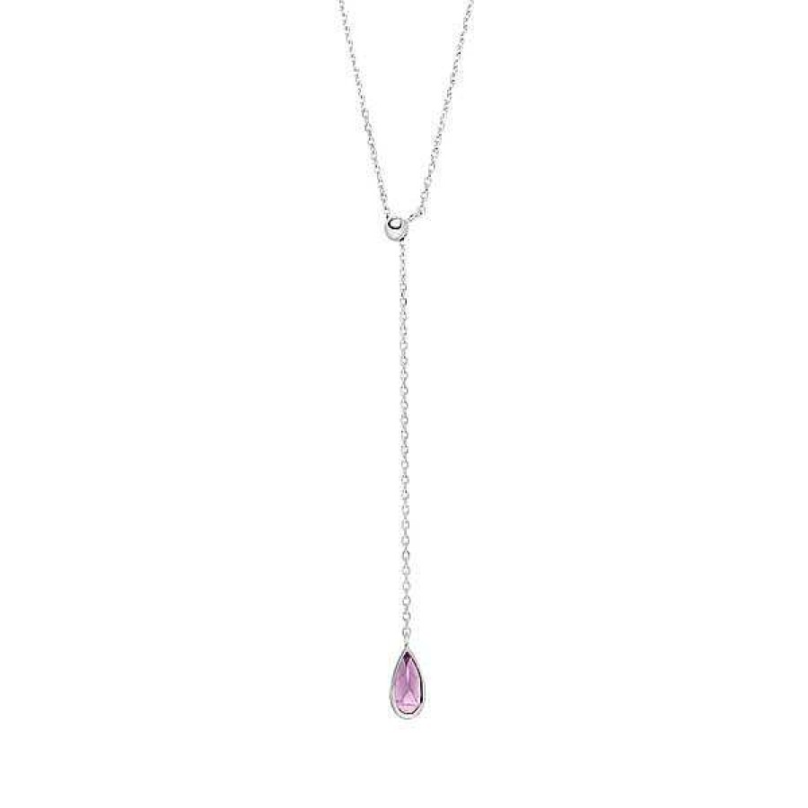 Silberschmuck Leaf Schmuck | Y-Halskette Gem Drop, Amethyst, 925 Sterlingsilber