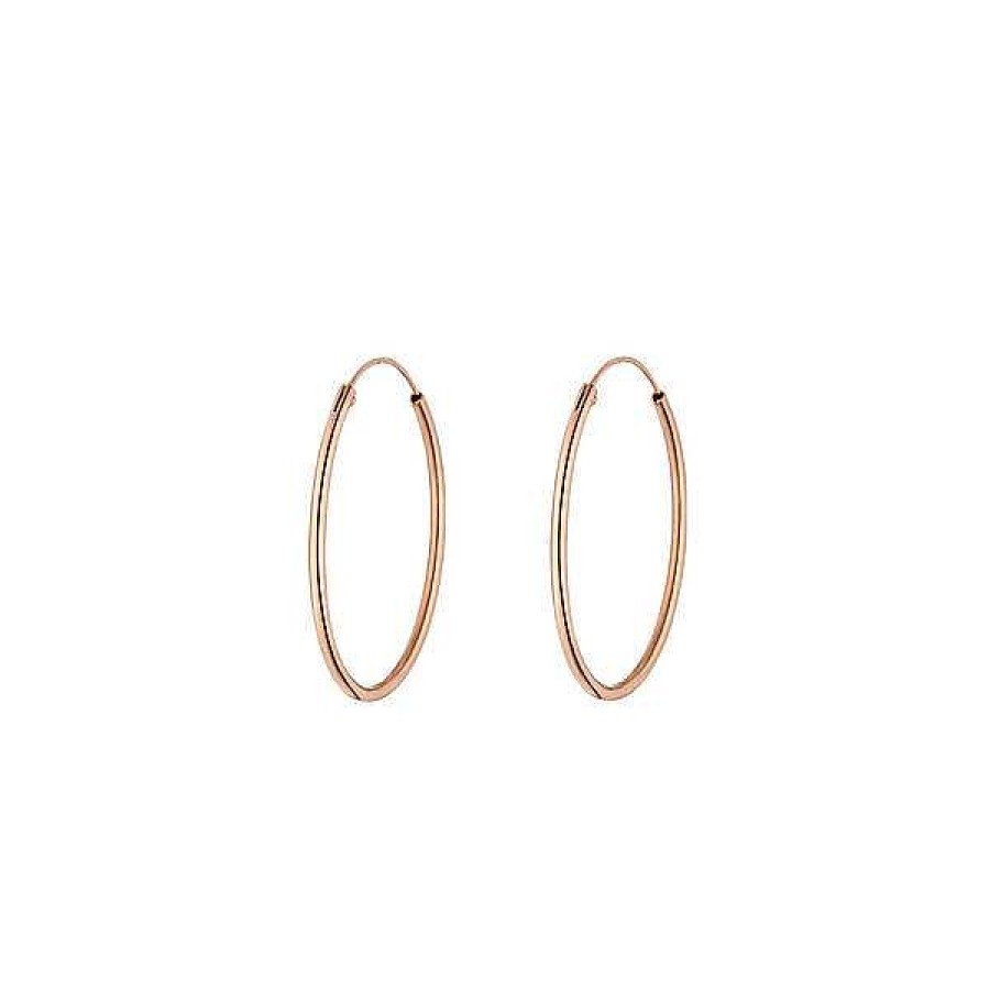 Goldschmuck Leaf Schmuck | Creole Rund M, 30Mm, 14 K Rosegold