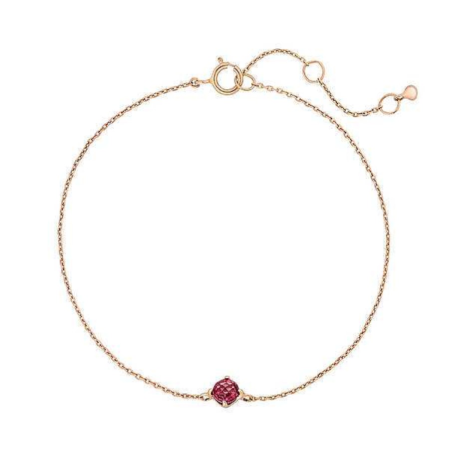 Goldschmuck Leaf Schmuck | Armkette Cabochon, Rhodolite, 14 K Rosegold