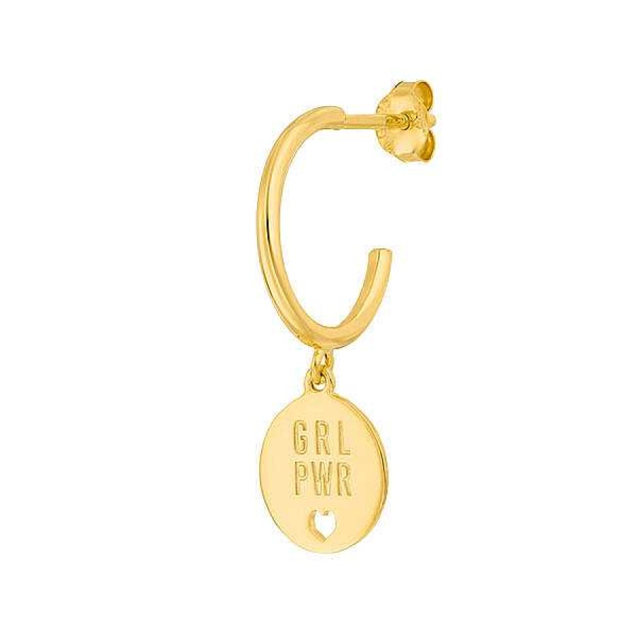 Silberschmuck Leaf Schmuck | Charity Single-Creole Grl Pwr, Gelbgold