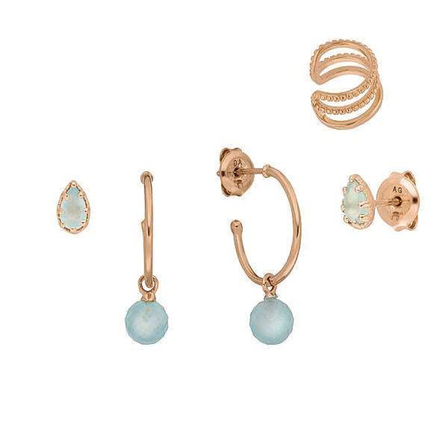 Silberschmuck Leaf Schmuck | Silber Earring Mix "Ocean Dream", Rosegold