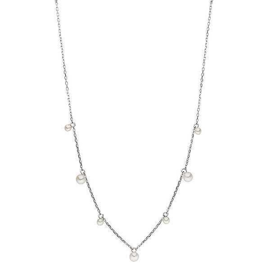 Silberschmuck Leaf Schmuck | Halskette Rain Drop, 925 Sterlingsilber, Perle