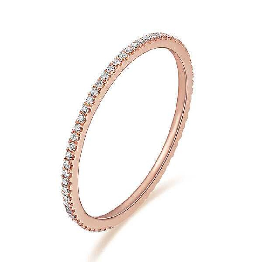 Goldschmuck Leaf Schmuck | Memoryring Mit Diamanten, 18K Rosegold