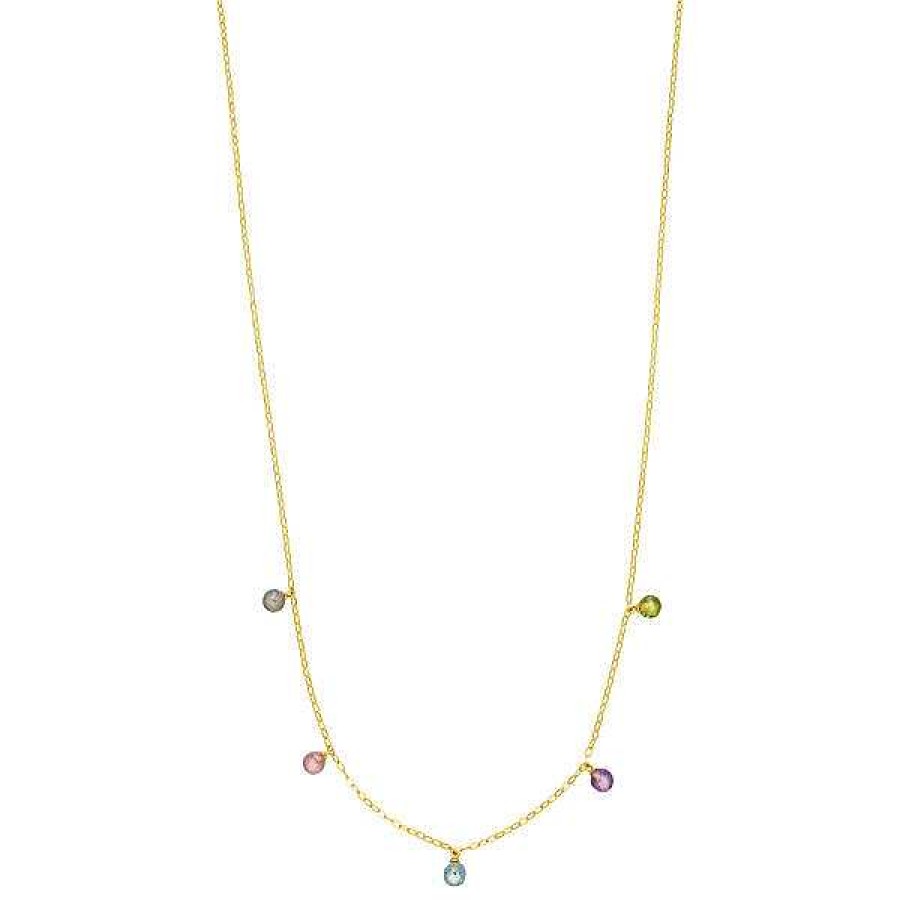 Goldschmuck Leaf Schmuck | Halskette Sweet Gems, 14K Gelbgold