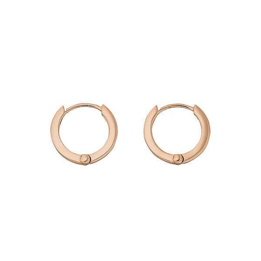 Goldschmuck Leaf Schmuck | Mini Klappcreolen, 12Mm, 14 K Rosegold