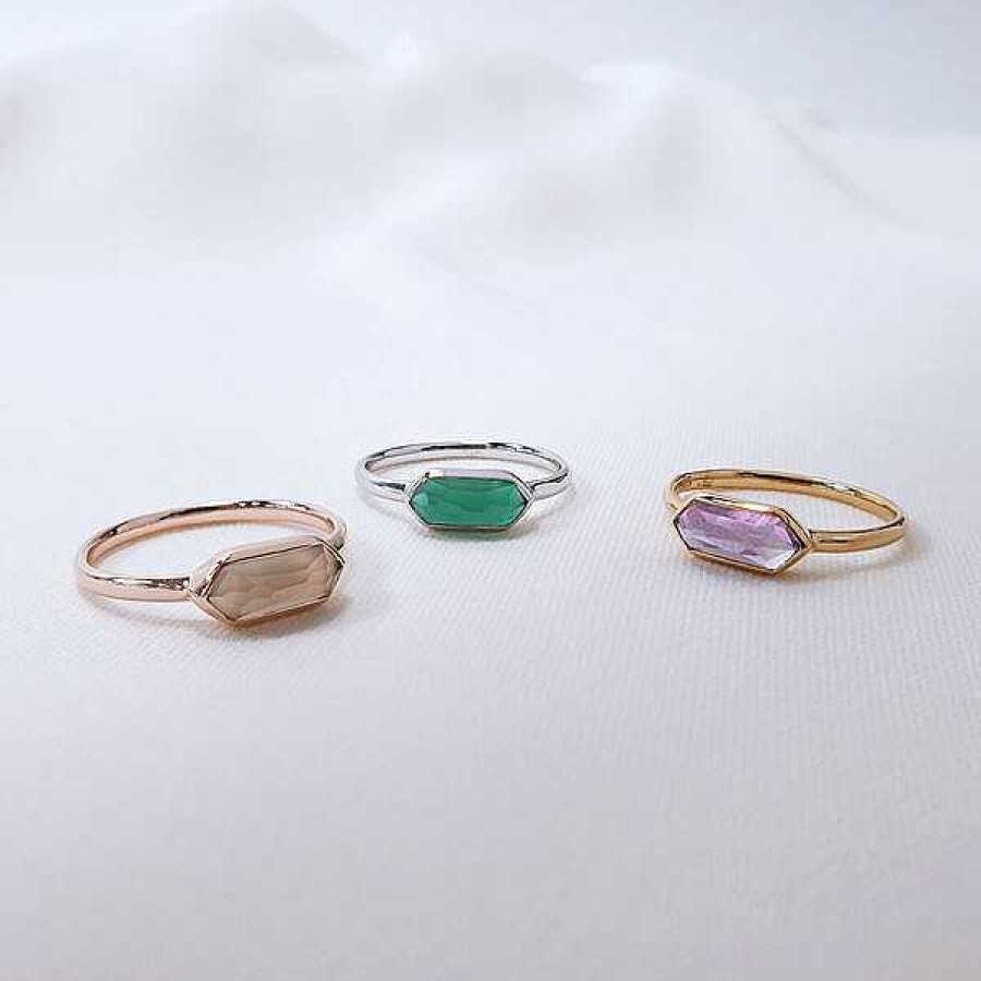 Silberschmuck Leaf Schmuck | Silber Ring, Cube, Amethyst, Rosegold