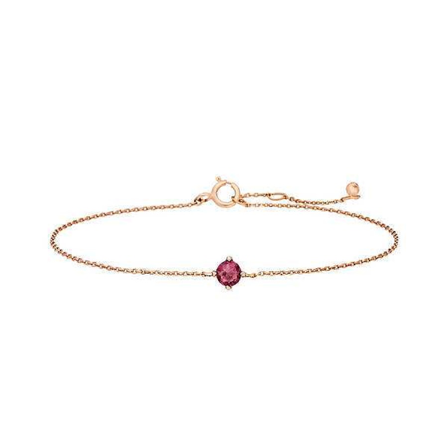 Goldschmuck Leaf Schmuck | Armkette Cabochon, Rhodolite, 14 K Rosegold