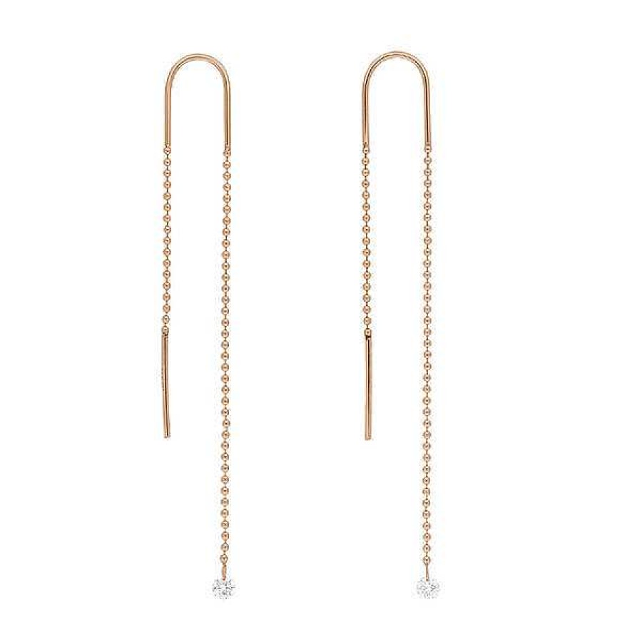 Goldschmuck Leaf Schmuck | Ohrringe Pure Ball Chain, 14 K Rosegold