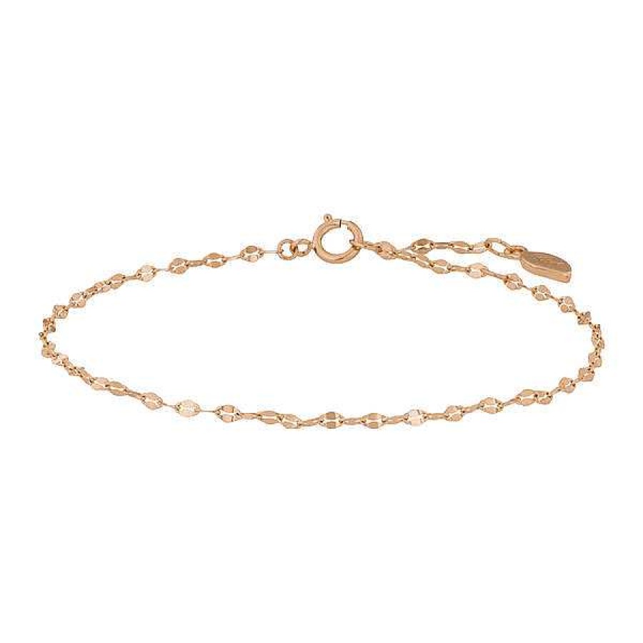 Goldschmuck Leaf Schmuck | Armkette Shiny Twist, 14K Rosegold