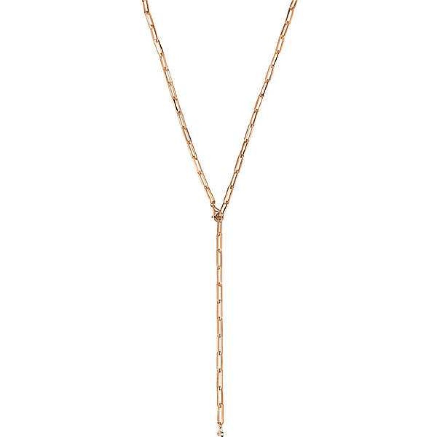 Silberschmuck Leaf Schmuck | Y-Halskette Square, 52Cm, 18 K Rosegold Vergoldet