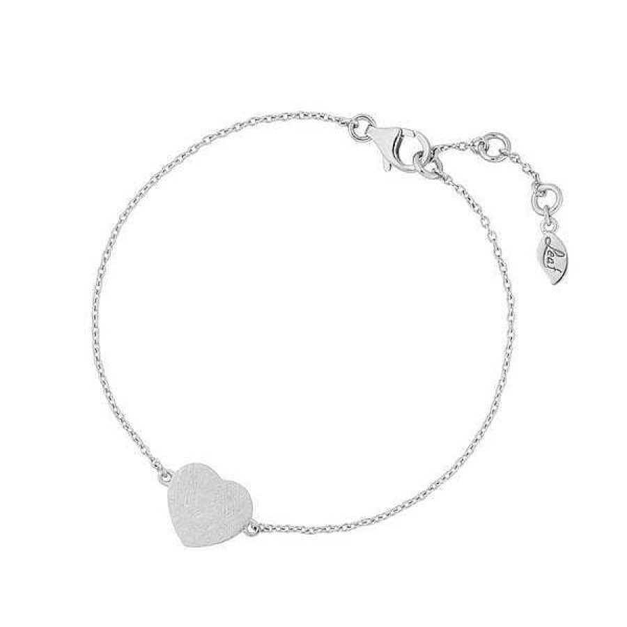 Silberschmuck Leaf Schmuck | Armkette Heart-Disc, Matt, 925 Sterlingsilber