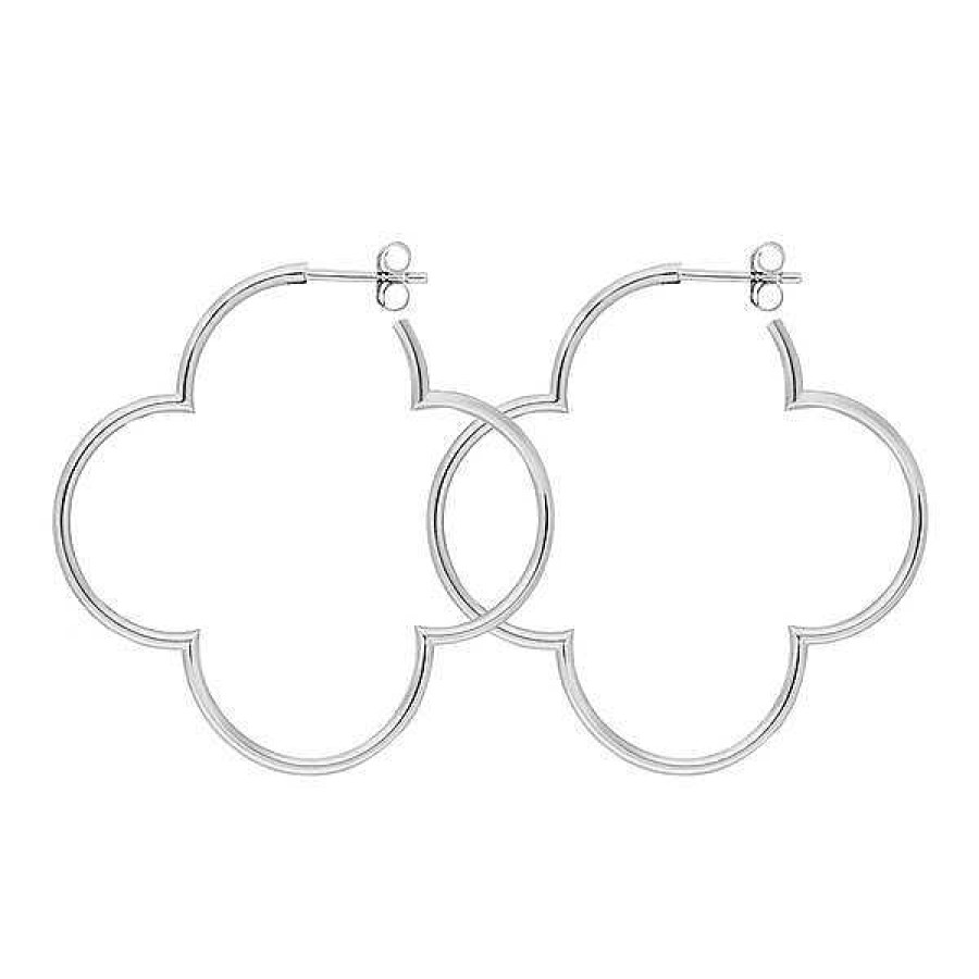 Silberschmuck Leaf Schmuck | Creole Kleeblatt, 50Mm, 925 Sterlingsilber