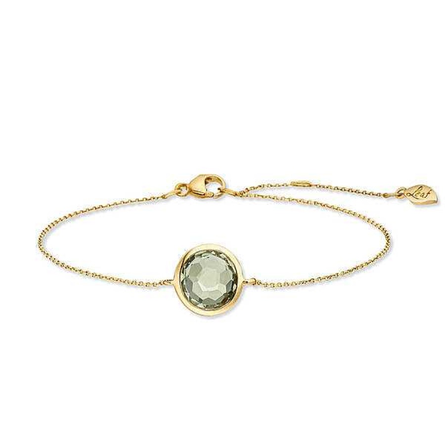 Goldschmuck Leaf Schmuck | Armkette Green Amethyst, 14 K Gelbgold