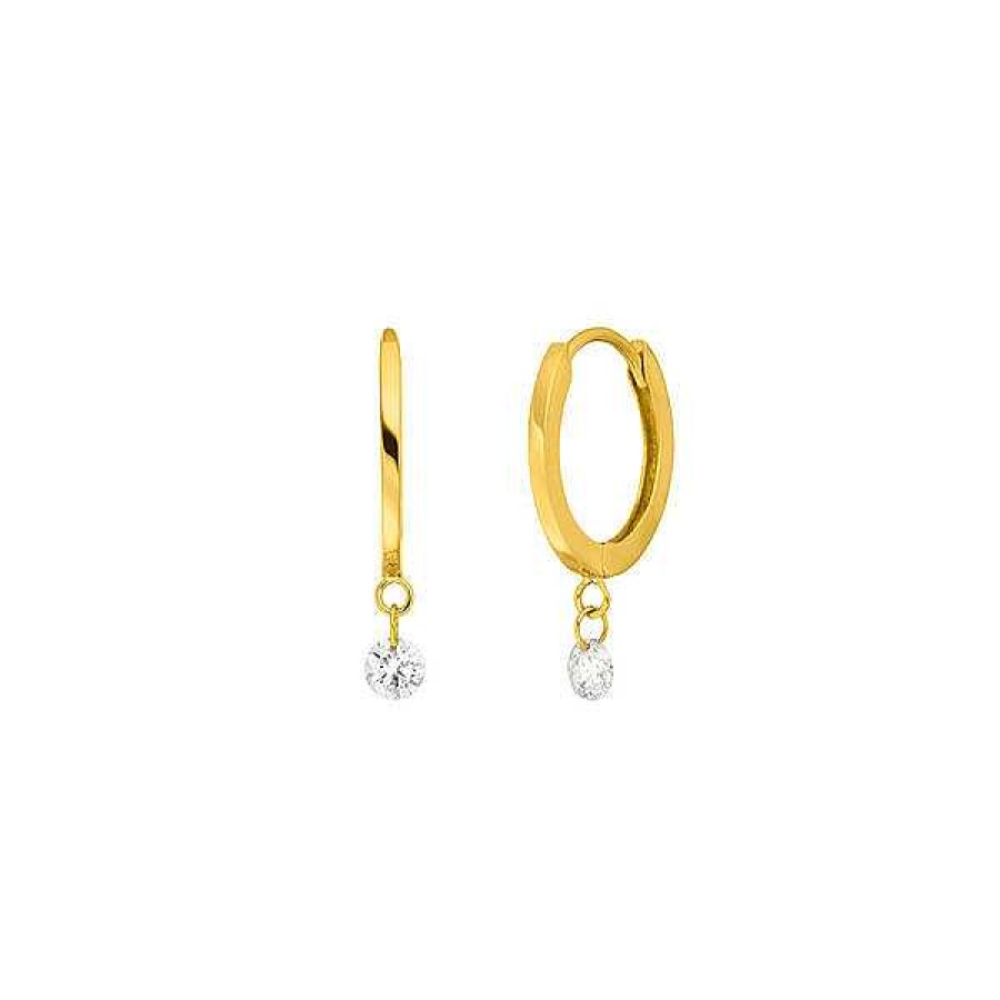 Goldschmuck Leaf Schmuck | Creole Pure Mit Diamanten, 18 K Gelbgold